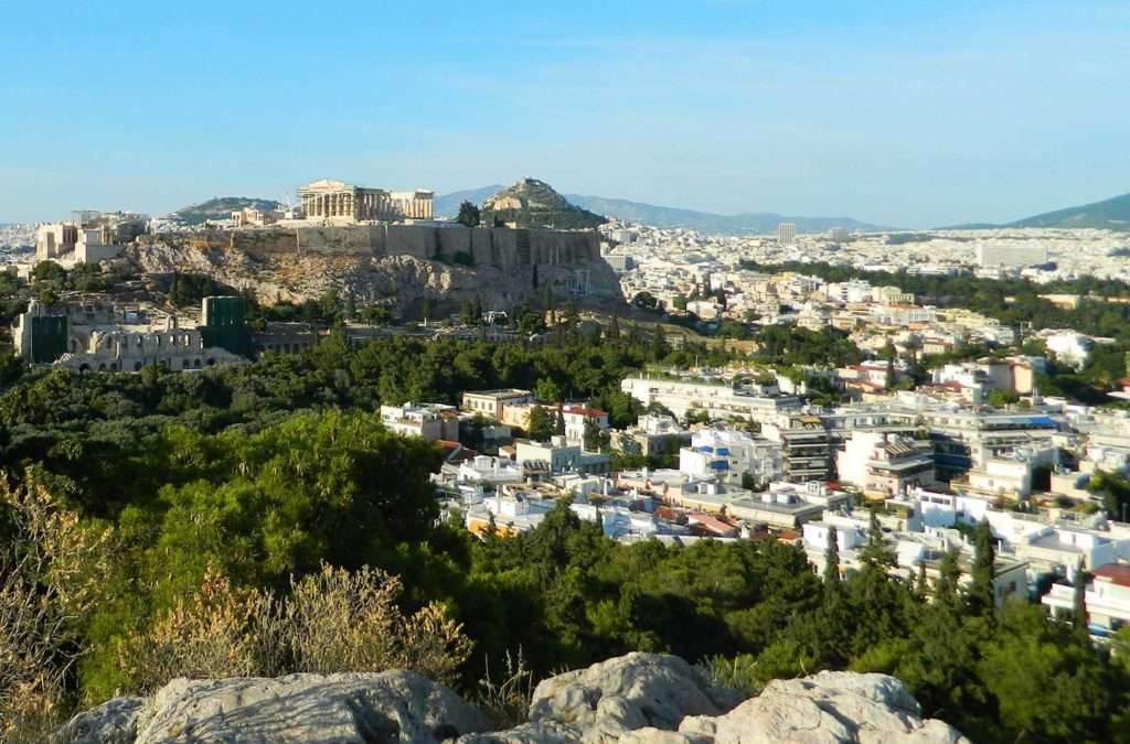 Roteiro de viagem pela Grécia - Acrópole de Atenas vista da Colina Philopappos